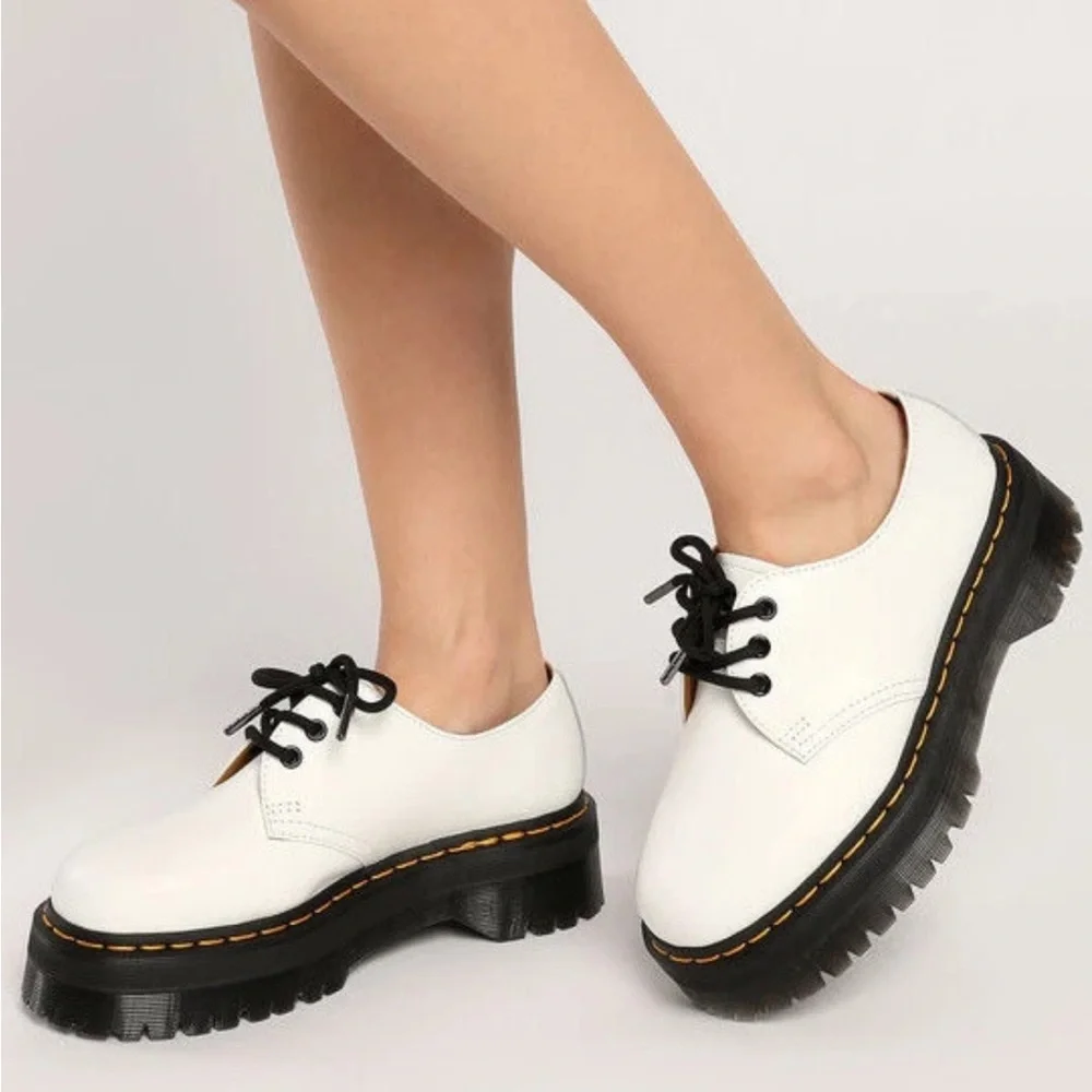 Dr. Martens 1461 Quad Smooth Leather Platform Oxford